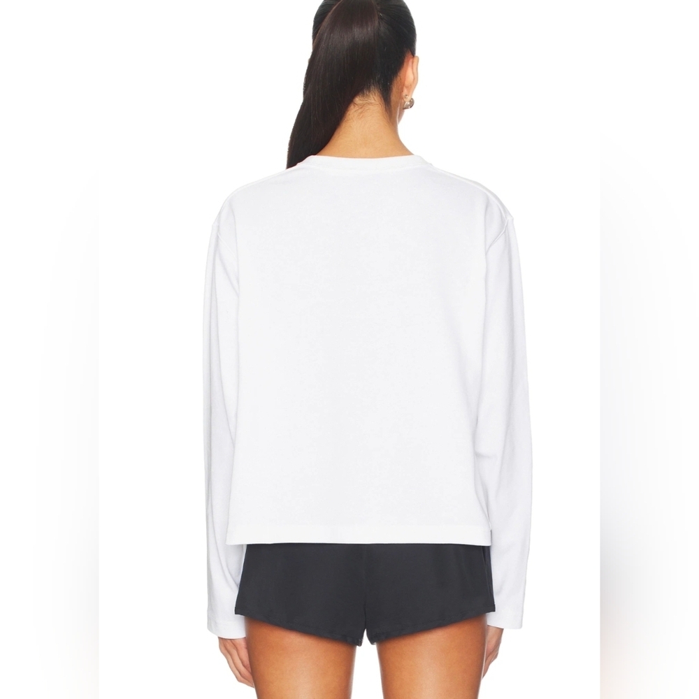 Polo Ralph Lauren White Jersey Crop Long Sleeve T-shirt Size XS NWT $110 - Picture 4 of 12